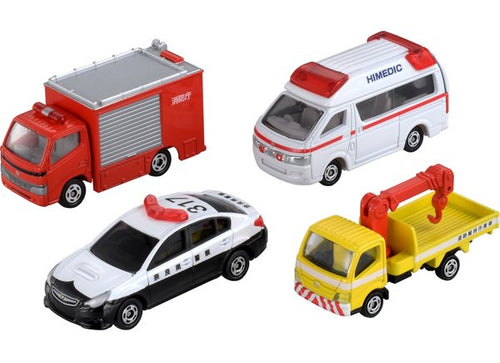 Load image into Gallery viewer, Takara Tomy Tomica Gift Emergency Vehicle Set 5 4X 7CM Diecast Toy Car Japan
