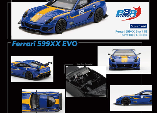 Load image into Gallery viewer, (Pre-order) BBR 1/64 Ferrari 599XX Evo #18 Diecast Model Car
