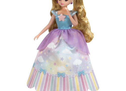 Load image into Gallery viewer, Takara Tomy Licca-chan Dress LW-03 Sky Long Dress Rainbow Star Outfit Clothes
