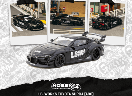Load image into Gallery viewer, (Pre-order) Tarmac Works 1/64 LB-WORKS TOYOTA SUPRA (A90) Black Diecast Model
