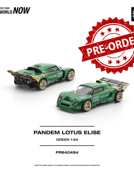 (Pre-order) POPRACE 1/64 - PANDEM LOTUS ELISE GREEN Removeable Front and Rear