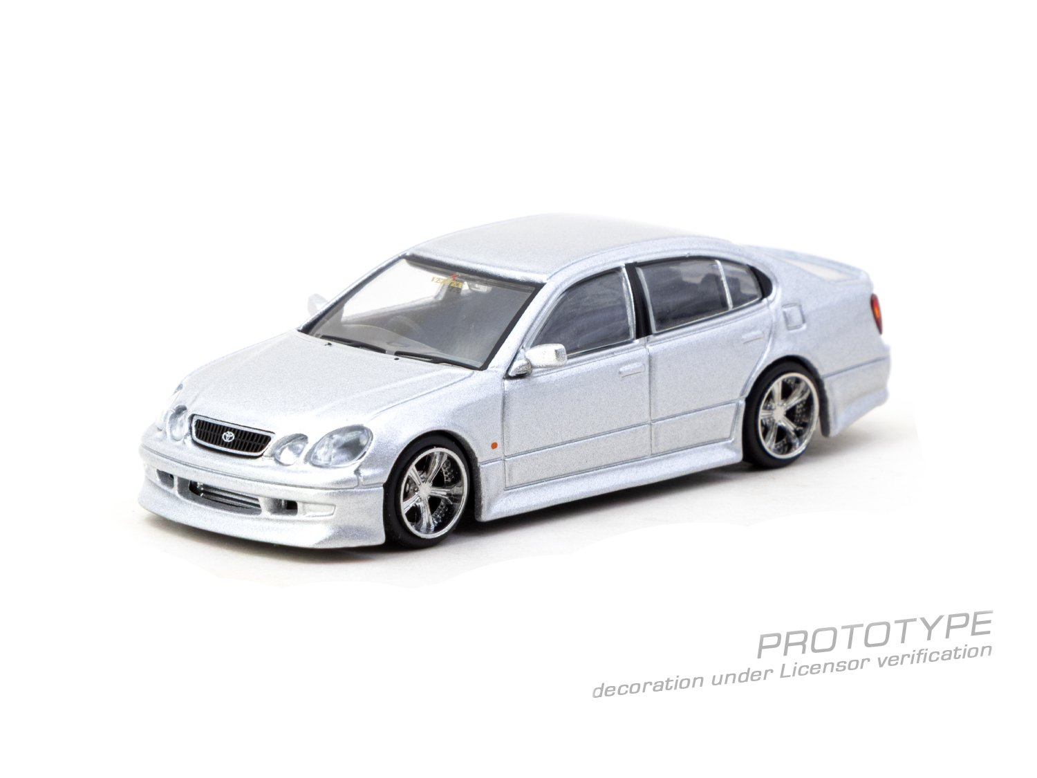 Tarmac Works 1/64 VERTEX Toyota Aristo JZS161 Silver Model Car