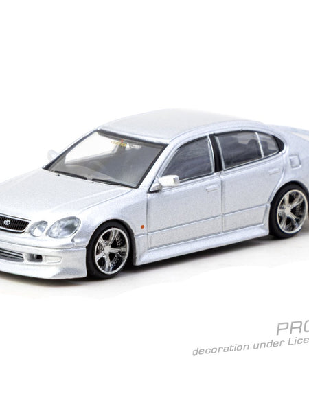 Tarmac Works 1/64 VERTEX Toyota Aristo JZS161 Silver Model Car