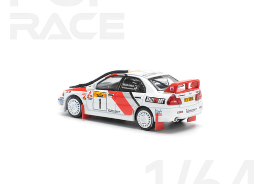 Load image into Gallery viewer, POP RACE 1/64 Mitsubishi lancer evolution iv safari rally kenya 1998
