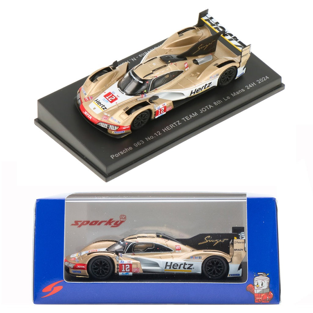 Sparky 1/64 Porsche 963 No.12 HERTZ TEAM JOTA - 8th Le Mans 24H 2024 Model #Y401
