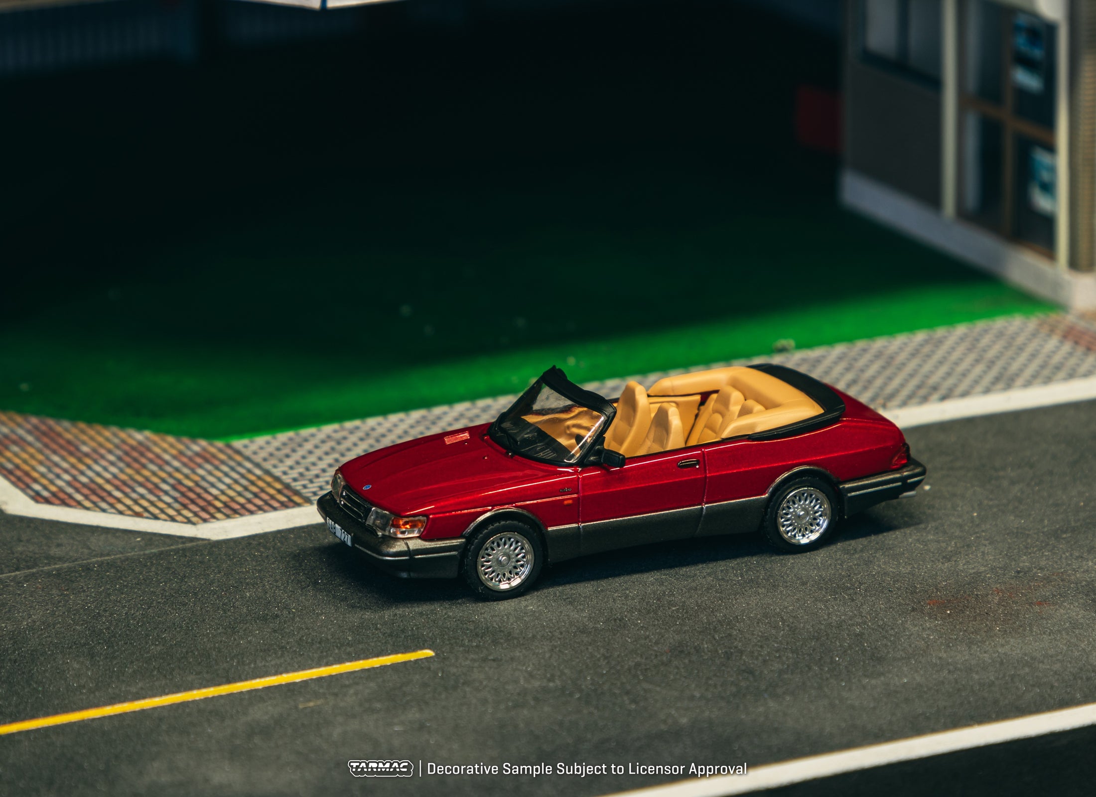Tarmac Works 1/64 Saab 900 Turbo Convertible Red Diecast Model Car
