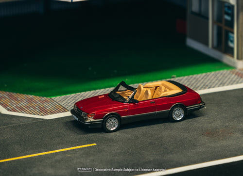 Load image into Gallery viewer, Tarmac Works 1/64 Saab 900 Turbo Convertible Red Diecast Model Car
