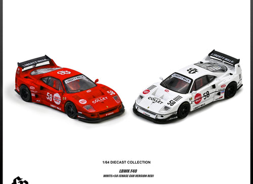 Load image into Gallery viewer, INNO64 INNO 1/64 Liberty Walk LBWK F40 WHITE #58 COLLET Diecast Model Car
