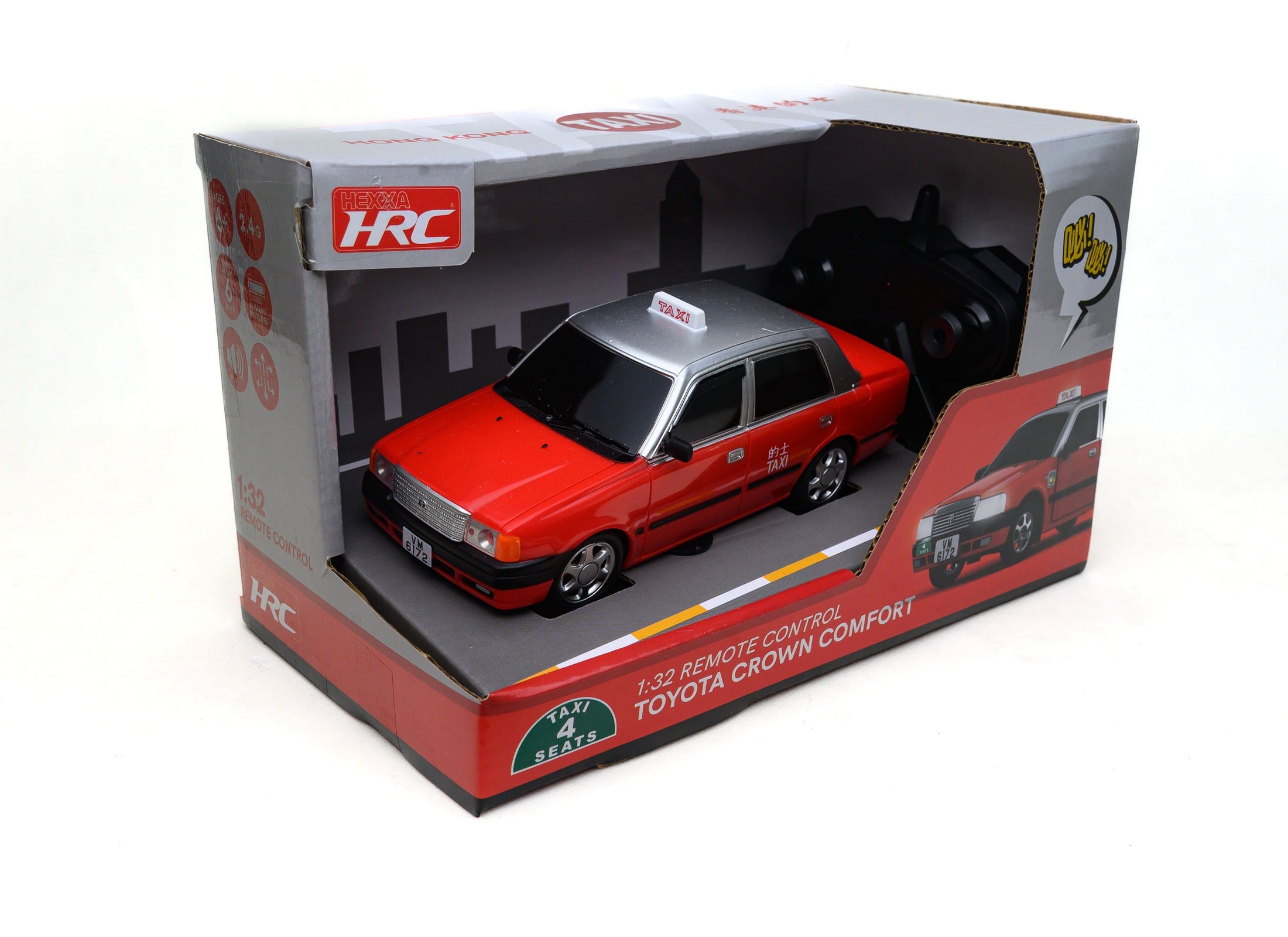 TINY x HRC 1/32 RC Remote Control Car - Hong Kong Urban Taxi Sound and Light up