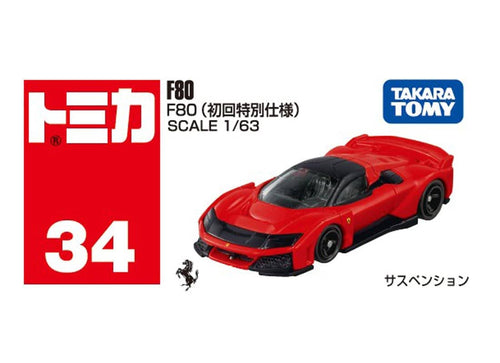 Load image into Gallery viewer, Takara Tomy Tomica No.34 1/63 Ferrari F80 (1st) Mini Diecast Toy Car
