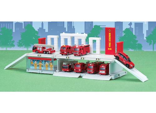 Load image into Gallery viewer, Takara Tomy Tomica World Tomica Town Fire Fighter Station (w/ Tomica Car x 1)
