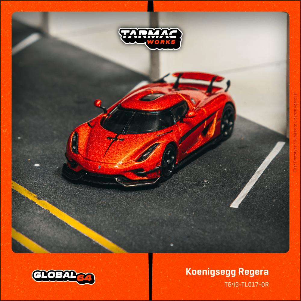 Tarmac Works 1/64 Koenigsegg Regera  Orange Metallic / Black Stripes