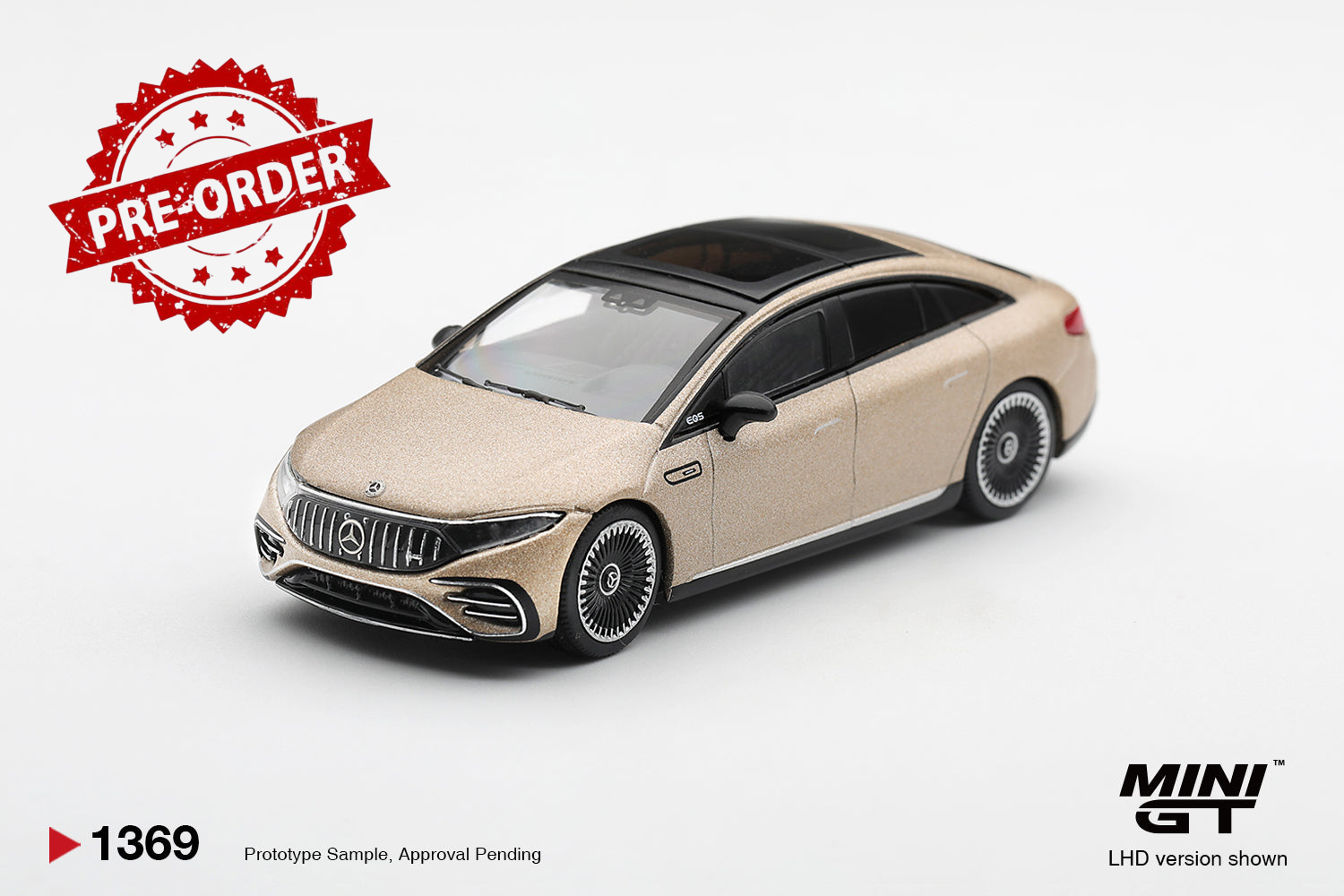 (Pre-order) Mini GT #1369 Mercedes AMG EQS 53 Signature Kalahari Gold LHD