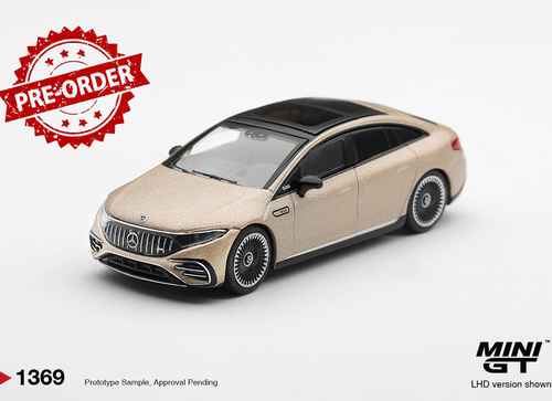 Load image into Gallery viewer, (Pre-order) Mini GT #1369 Mercedes AMG EQS 53 Signature Kalahari Gold RHD
