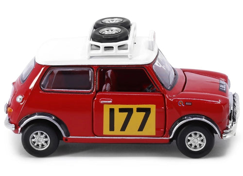 Load image into Gallery viewer, TINY Hong Kong #177 Mini Cooper Rally Red Mk1 Scale 1:50 Diecast Mini  Car
