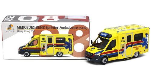 Load image into Gallery viewer, Tiny FSD 08 Die-cast Model Car - MERCEDES-BENZ Sprinter FL HKFSD Ambulance A142
