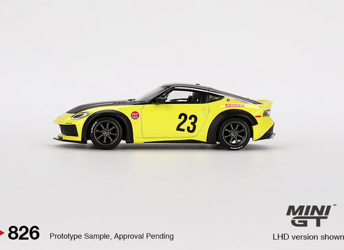 Load image into Gallery viewer, Mini GT #826 Nissan Z LB NATION WORKS Ikazuchi Yellow Model Car LHD
