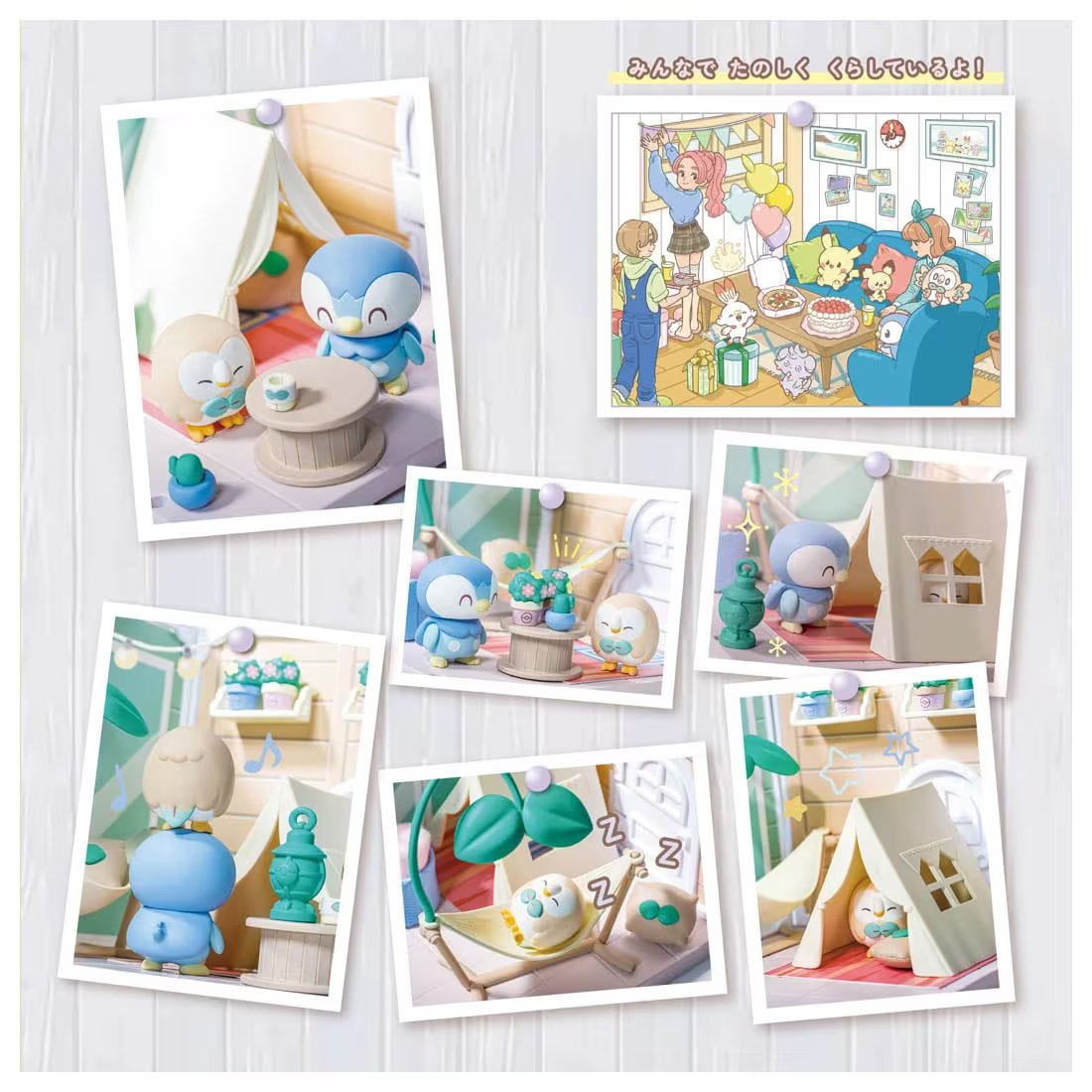 Takara Tomy Pokemon PokePiece House Velamping Terrace Rowlet & Piplup Set