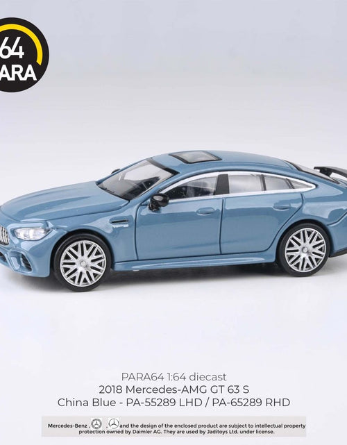 Load image into Gallery viewer, PARA64 1/64 Mercedes-AMG GT 63 S China Blue RHD Diecast Model Car
