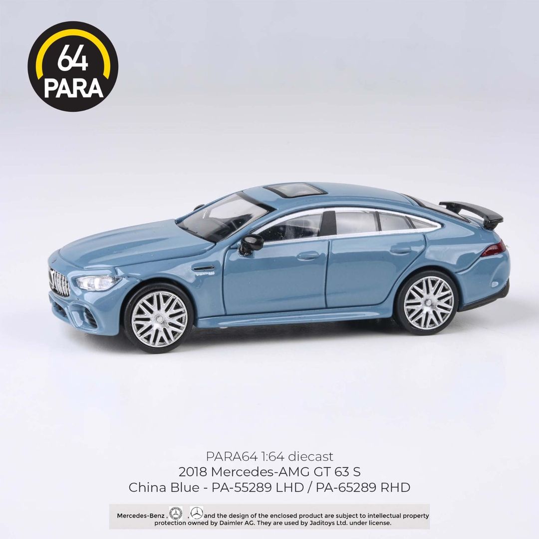 PARA64 1/64 Mercedes-AMG GT 63 S China Blue RHD Diecast Model Car