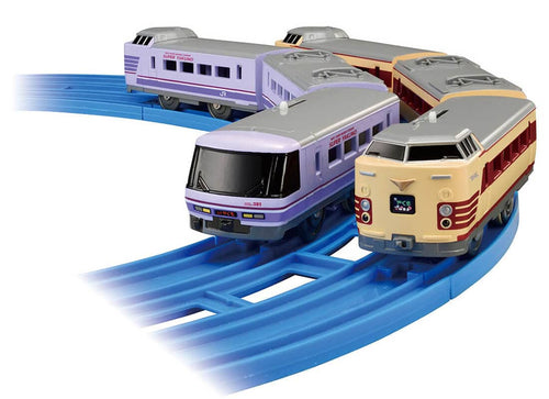 Load image into Gallery viewer, Takara Tomy Plarail Train 381 Limited Express Kokutetsu Collar Yakumo &amp; Super
