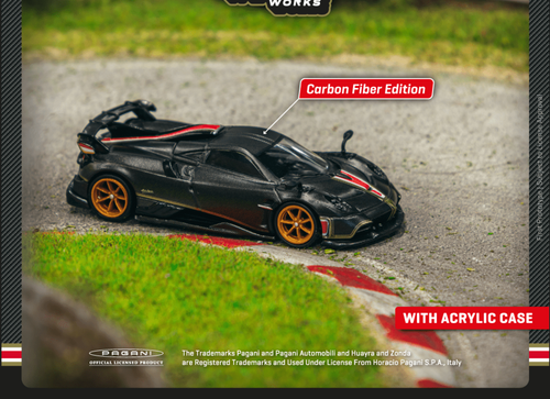 Load image into Gallery viewer, Tarmac Works 1/64 Pagani Imola Matt Black Carbon Fiber Model Car
