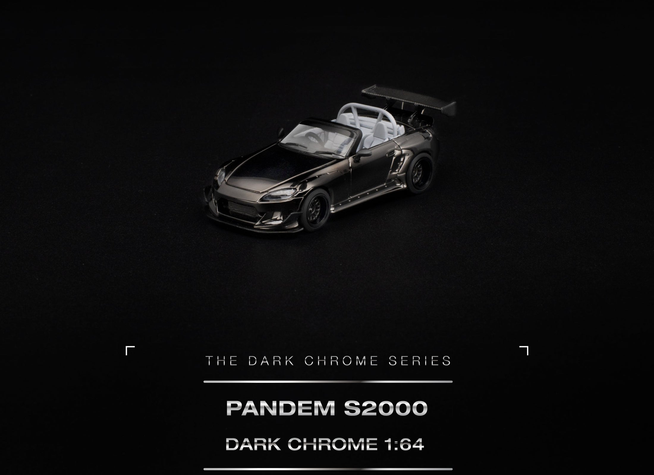 (Pre-order) POP RACE PANDEM S2000 DARK CHROME Opening Front Model Car PRDC019