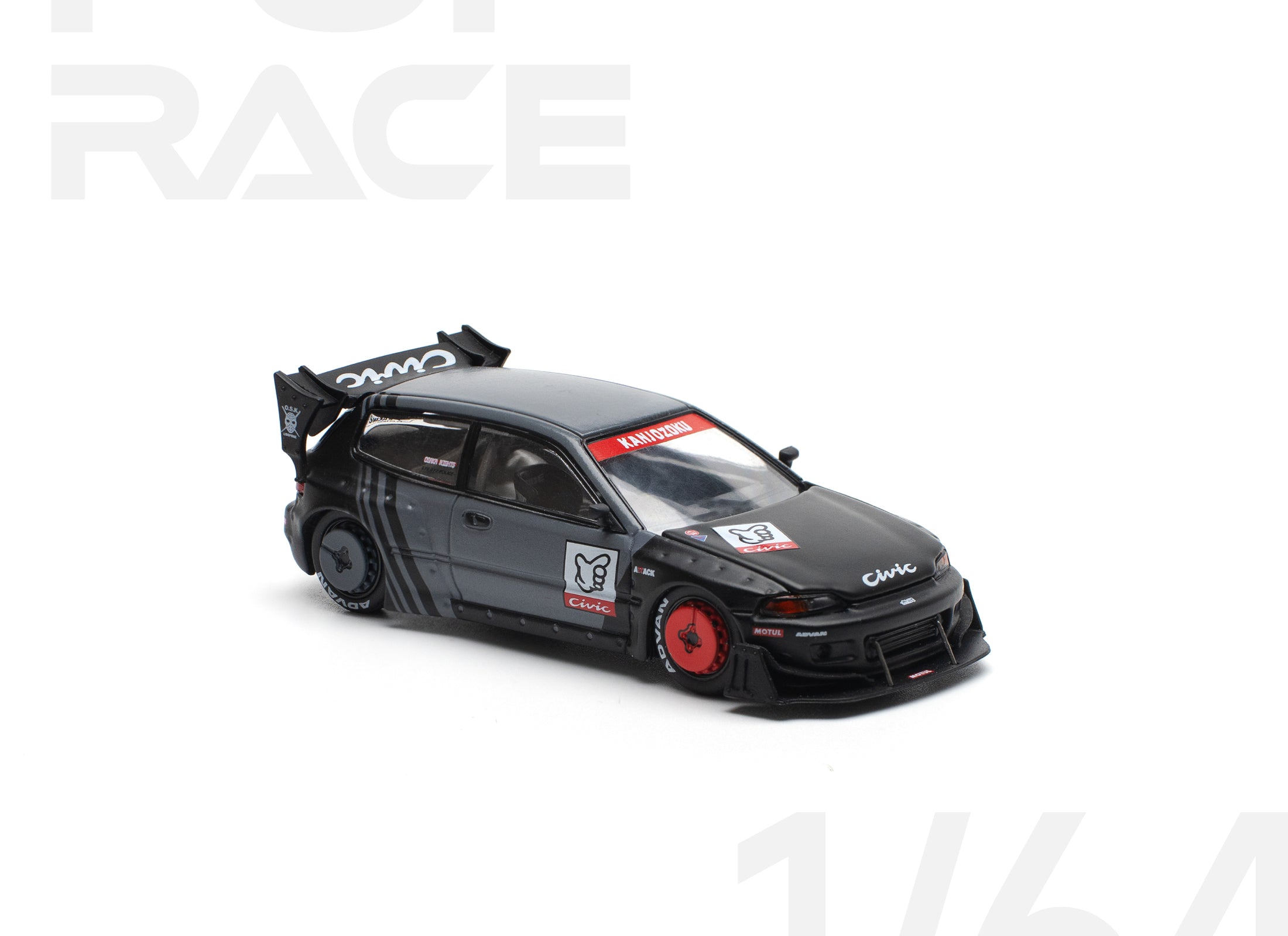 POPRACE 1/64 PANDEM CIVIC EG6 "KANJOZOKU" Diecast Model Car