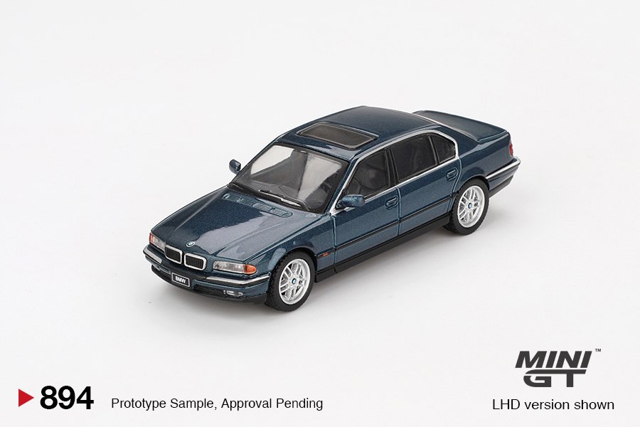 Mini GT #894 BMW 750IL Sorrento Blue Metallic LHD Diecast Model Car