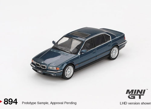 Load image into Gallery viewer, Mini GT #894 BMW 750IL Sorrento Blue Metallic LHD Diecast Model Car
