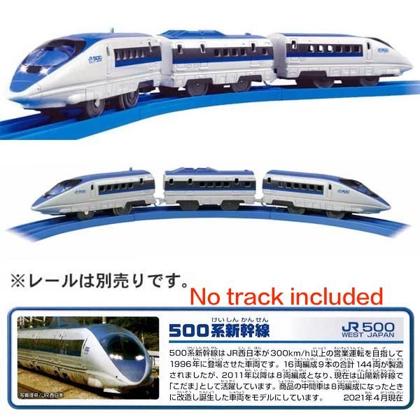 Takara Tomy Plarail Toy Train Series - S-02 500 Shinkansen w/High-Power Light