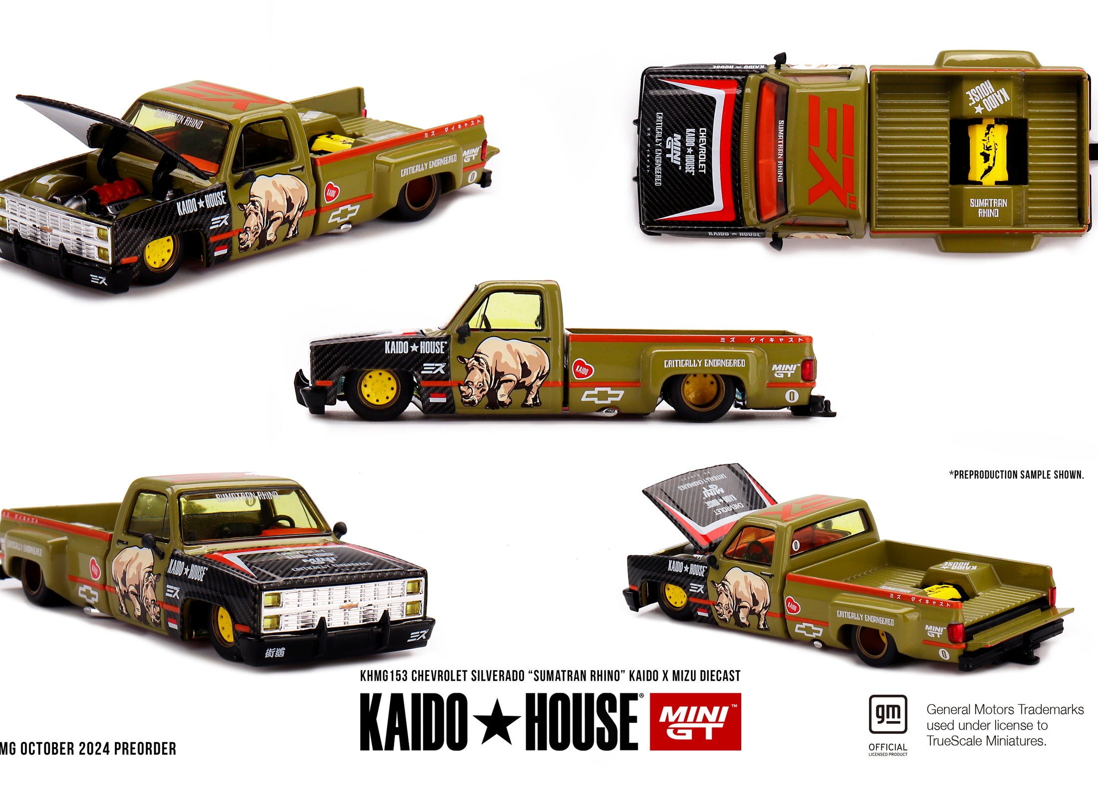 KaidoHouse X Mini GT 1/64 Chevrolet Silverado Sumatran Rhino MIZU