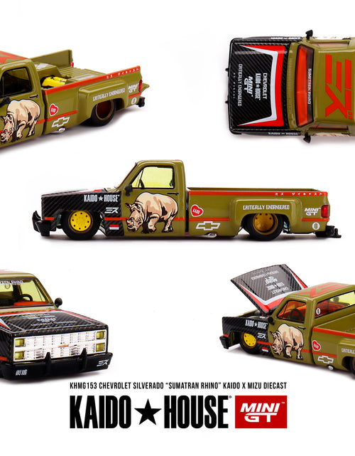 Load image into Gallery viewer, KaidoHouse X Mini GT 1/64 Chevrolet Silverado Sumatran Rhino MIZU

