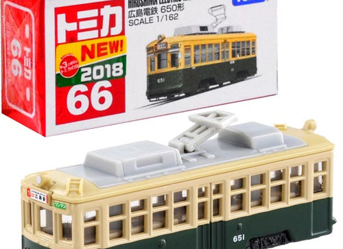 Load image into Gallery viewer, Takara Tomy TOMICA #66 Hiroshima Electronic Railway Type 650 1:162 Diecast car
