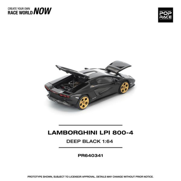 (Pre-order) POPRACE 1/64 LAMBORGHINI COUNTACH LPI 800-4 DEEP BLACK Model Car