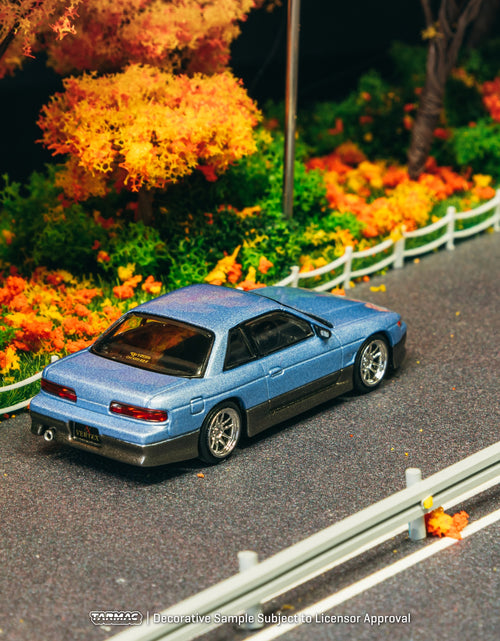 Load image into Gallery viewer, Tarmac Works 1/64 VERTEX Nissan Silvia (S13) Blue / Grey Model Car
