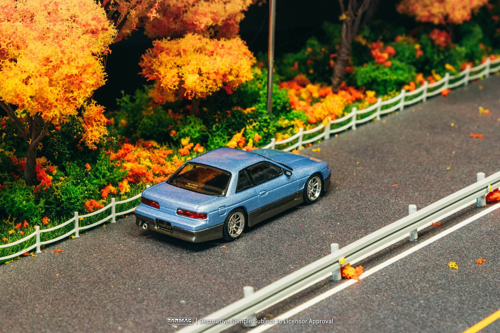 Tarmac Works 1/64 VERTEX Nissan Silvia (S13) Blue / Grey Model Car