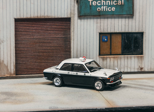 Load image into Gallery viewer, Tarmac Works 1/64 Datsun 510  Police Car Diecast Model Car
