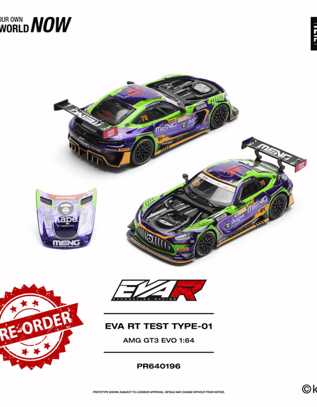 (Pre-order) POPRACE 1/64 - EVA RT TEST TYPE -01 AMG GT3 EVO MACAU GP 2023