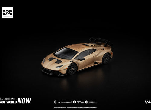 Load image into Gallery viewer, (Pre-order) POPRACE 1/64 LAMBORGHINI HURACAN STO MATTE GOLD #PR640413 Model Car
