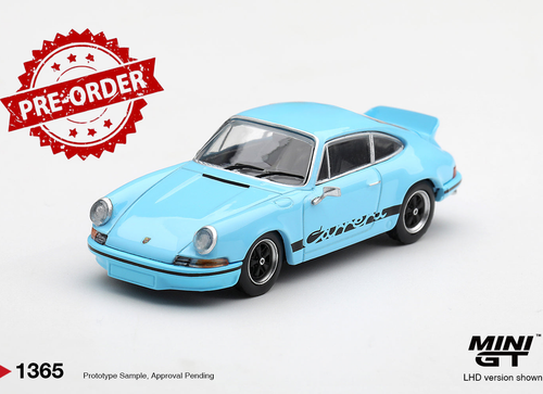 Load image into Gallery viewer, (Pre-order) Mini GT #1365 Porsche 911 Carrera RS 2.7 Gulf Blue Black Livery RHD
