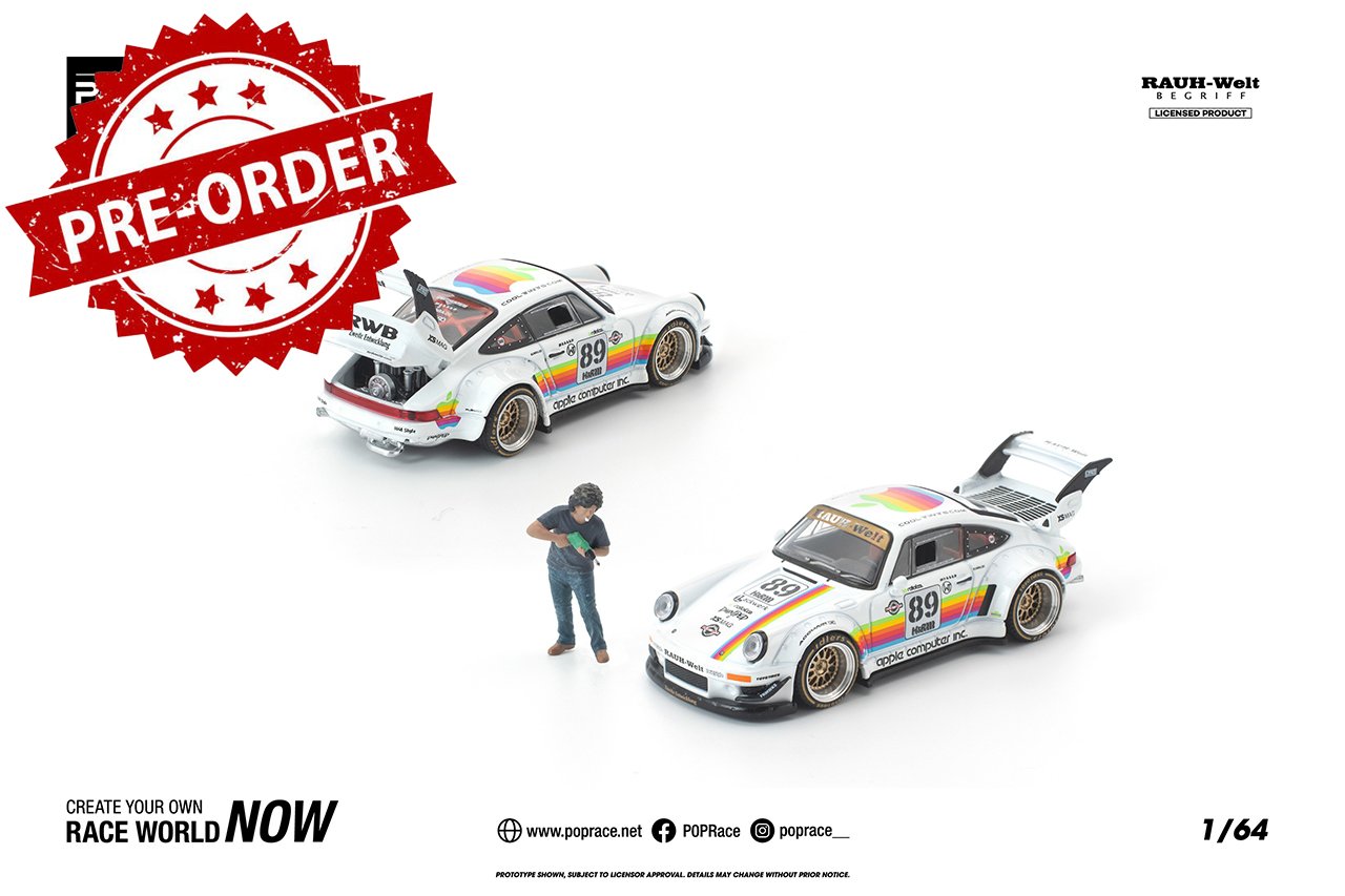 (Pre-order) POP RACE 1/64 RWB 930 APPLE WITH FIGURE Diecast Model Car