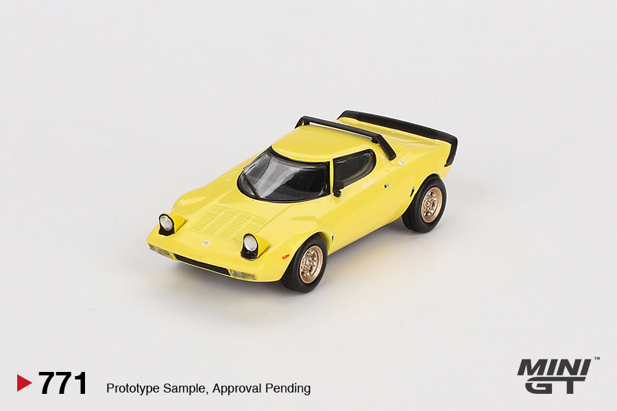 Mini GT #771 1/64 Lancia Stratos HF Stradale Giallo Fly Yellow (LHD)