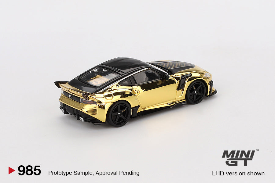 Mini GT #985 1/64 Nissan Z VeilSide FFZ400 Gold Chrome LHD Model Car