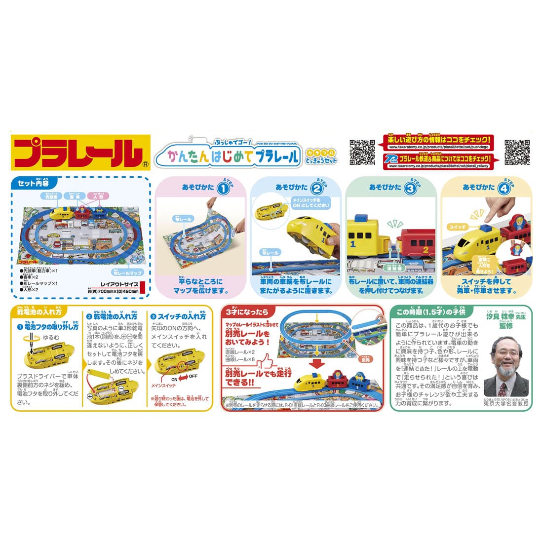 Takara Tomy Plarail Train Series Play Set - Push and Go Colorful Express Set