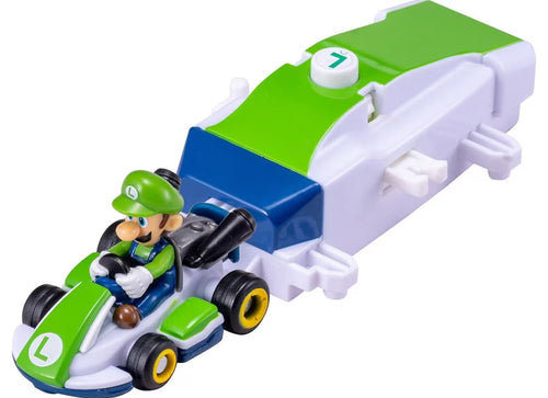 Load image into Gallery viewer, Takara Tomy Drift Tomica Mario Kart Drift Starter Set Luigi &amp; Standard Kart
