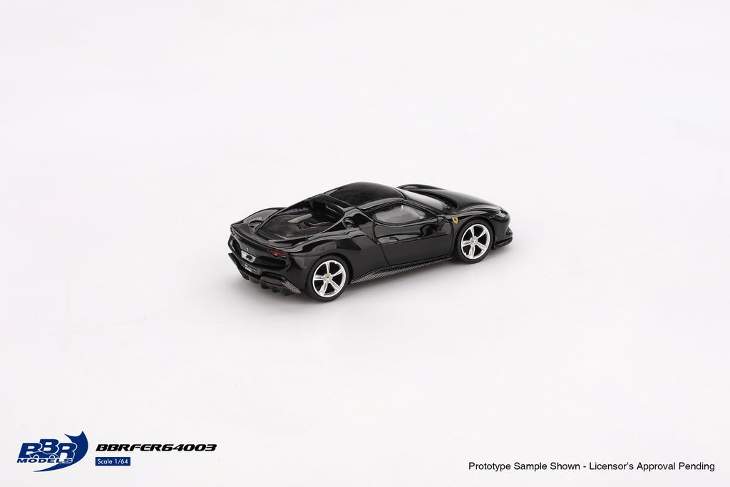 BBR 1/64 Ferrari 296 GTB Nero Daytona Diecast Model Car