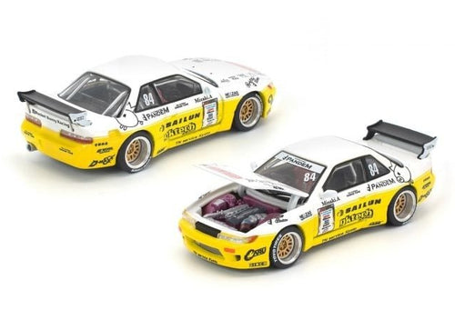 Load image into Gallery viewer, POPRACE 1/64 PANDEM SILVIA S13 2020 D1 LIGHTS YELLOW/WHITE Model
