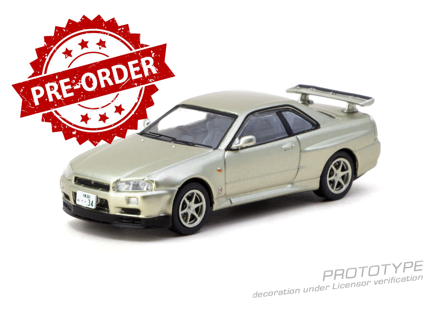 (Pre-order) Tarmac Works 1/64 Nissan Skyline GT-R R34 Millennium Jade JC64