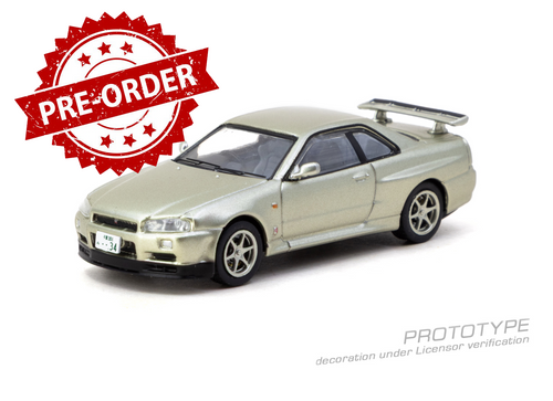 Load image into Gallery viewer, (Pre-order) Tarmac Works 1/64 Nissan Skyline GT-R R34 Millennium Jade JC64

